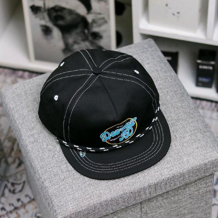Devrait - Topi Rope Hat - Topi Classic Snapback - Visor Pendek - Topi Snapback Skena Black Original
