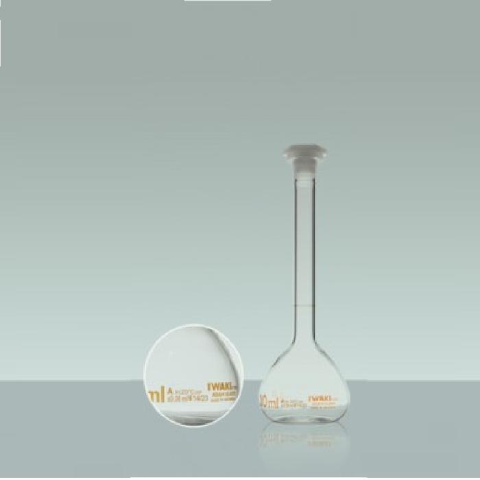 LABU UKUR 10 ML LABU TAKAR VOLUMETRIC FLASK WITH STOPPER PP IWAKI 5645