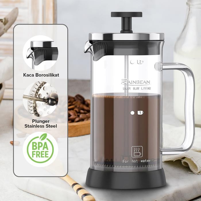 

SARINGAN KOPI FRENCH PRESS COFFEE PLUNGER 350ML GLASS