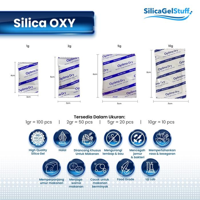 New SILICA GEL OXY SACHET PLASTIK UNTUK MAKANAN BERMINYAK / BASAH