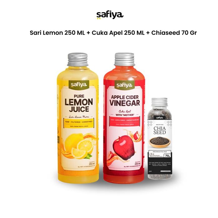 

oW.galiban - Safiya Paket 3in1 - Cuka Apel 250ml + Sari Lemon 250ml + Chia Seed 70gr