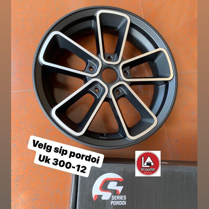 Velg sip pordoi 300-12" (black polish) utk vespa matic / PX