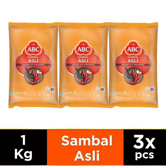 

Stok Baru ABC Saus Sambal Asli 1 kg Multi Pack 3 pcs