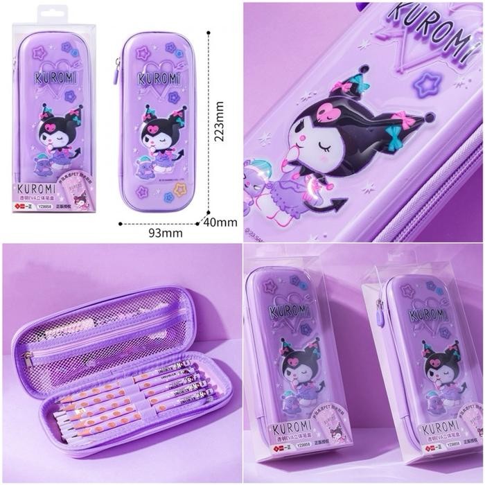 

kawaii sanrio eva pencil box kotak pensil kuromi melody iigen