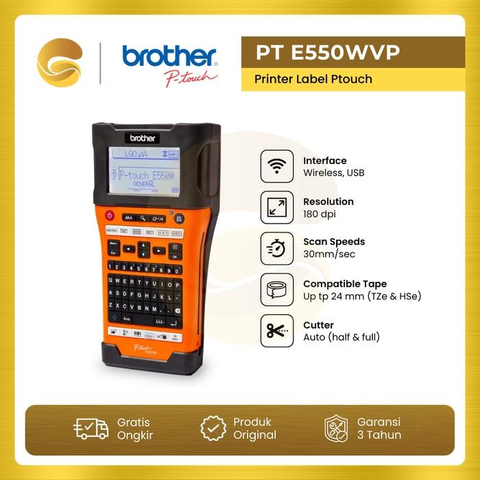 BROTHER Printer Label PT E550WVP Handheld Wireless E550 WVP E550W