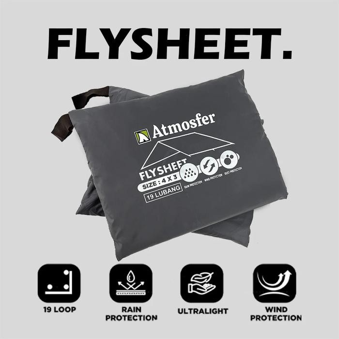 Flysheet ATMOSFER 19 Loop - Flysheet Waterproof - Flysheet Anti Air - Flysheet Tenda - Lapisan Tenda