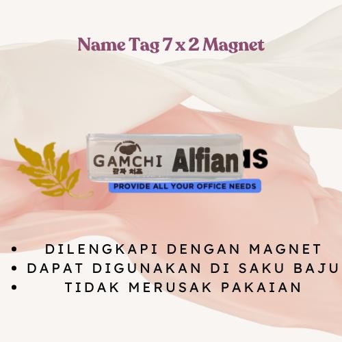 

JUAL Name Tag dada akrilik MAGNET 7x2cm