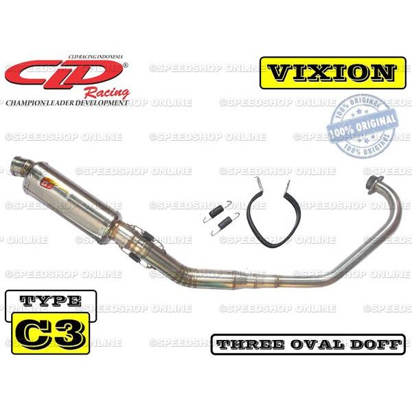 knalpot cld vixion type c3 silencer tri-oval doff [mutu terbaik]