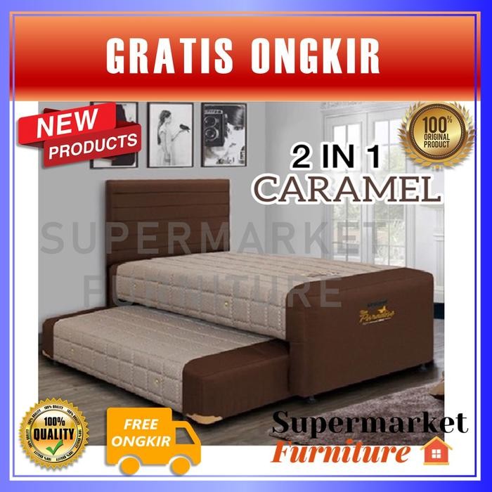 Spring Bed Uniland Anak 2In1 / Sorong Anak /2In1 Caramel