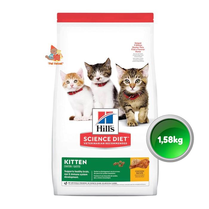 Terbaik Hill'S Science Diet Kitten Dry Cat Food Chicken 1.58 Kg / Hills 100% Ori