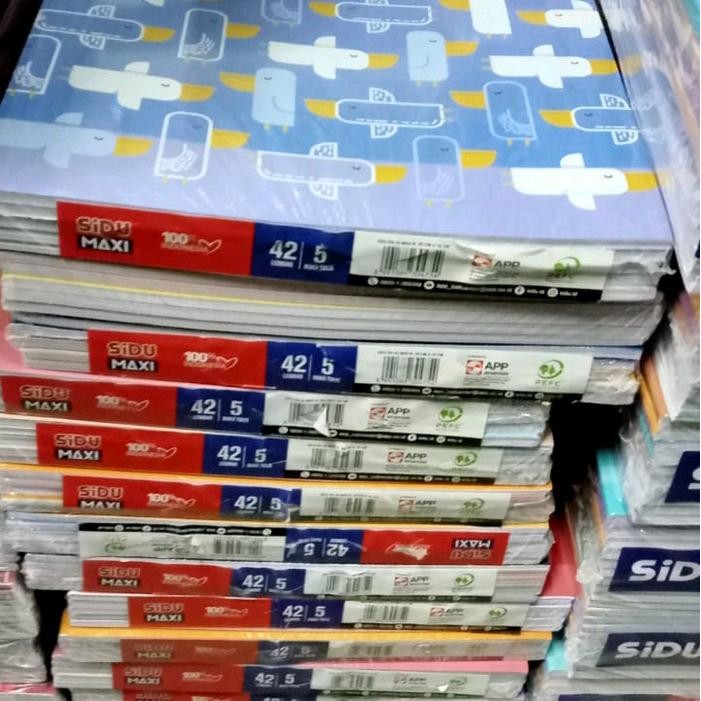 

New buku tulis SIDU MAXI BOXY UKURAN B5 isi 42 lbr 1 pack isi 5 pcs RANDOM