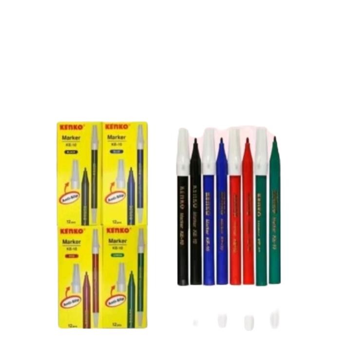 

New Spidol Kecil Kenko harga perpack isi 12 psc Biru Hitam Merah Stationery