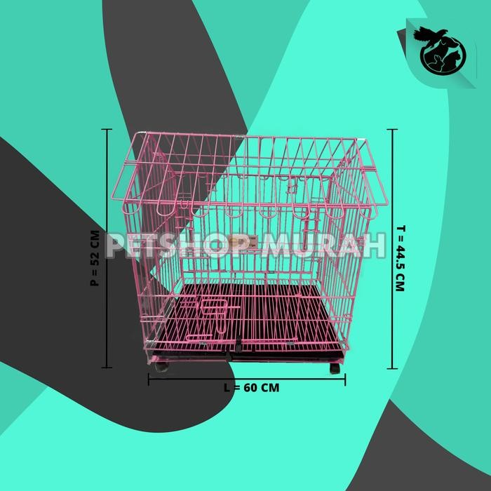 Kandang Lipat Kucing Anjing Besi Bentuk Rumah Knowdown