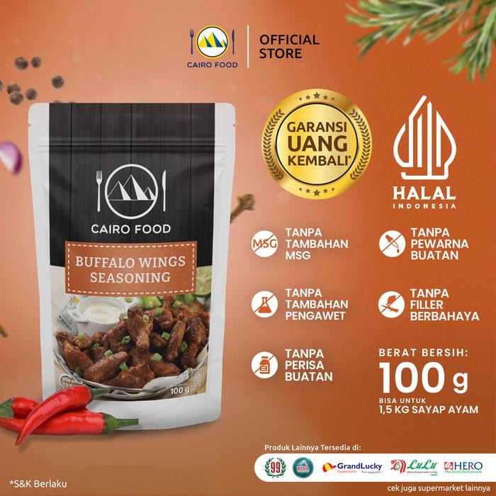 

Stok Baru Bumbu Buffalo Wings Seasoning - Cairo Food 100 gr