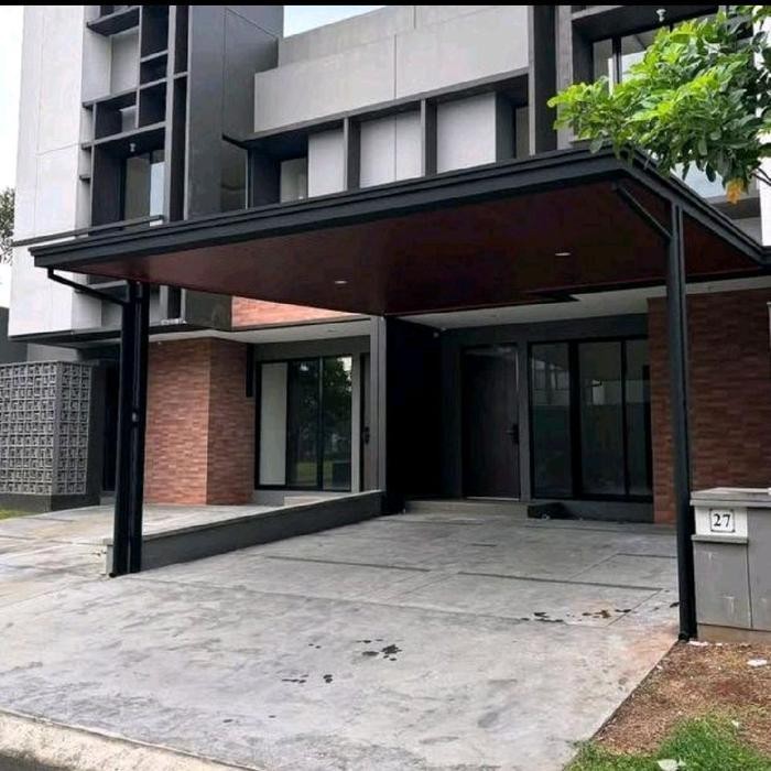 kanopi besi hollow galvanis frem 4x8 dan 4x6 atap alderon +plafon PVC all inn