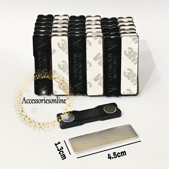 

New Magnet Nama Dada Name Tag Caution Plastik 1 Set Model Siku 4.5cmx1.3cm