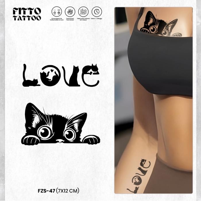 tato temporer premium semi permanen tattoo fruit ink tatto kucing anjing Temporary