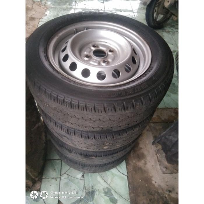 velg kaleng cadangan plus ban R14 pcd 4x100 ban 175/65 (dikirim random)