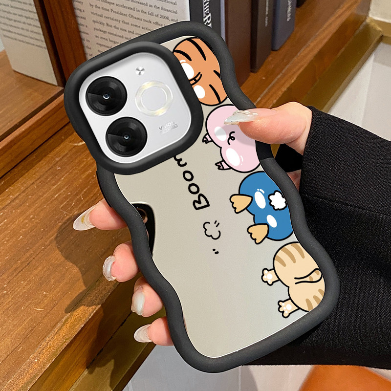 Casing HP Untuk ITEL A80 Case Bokong hewan kecil Macaron Softcase Silikon Kasing Cream Gelombang Per