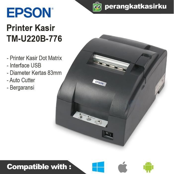 Ready Printer Struk Kasir Epson TM-U220B USB/U220B 776 USB Autocutter