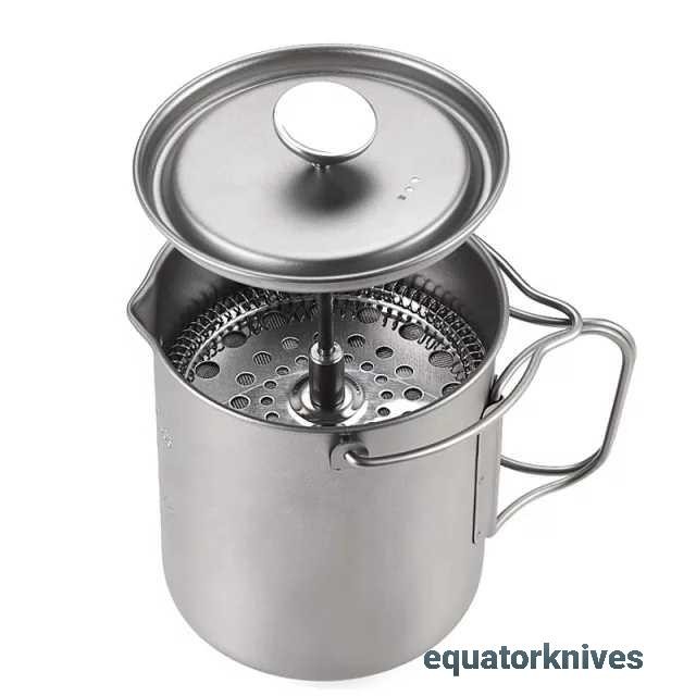 Titanium French Press Mug 750ml Outdoor Coffee cup EK2206