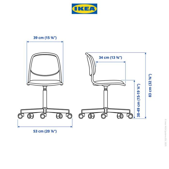 IKEA ORFJALL Kursi Kantor / Kerja Putar Minimalis Kuat Hijau Muda Kayu Meja