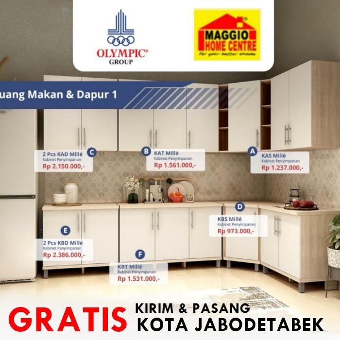 Sale Rak Piring Modern - Lemari Piring Gantung - Mille - Olympic