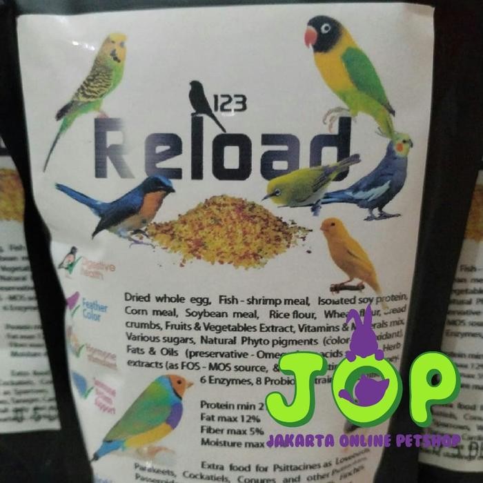 123 Reload Makanan Burung Ekstra 250Gr Terbatas