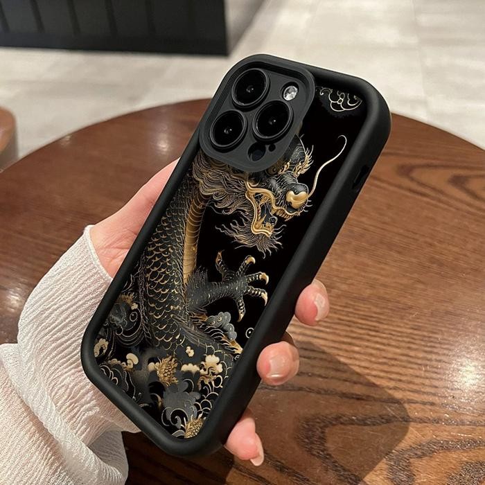 Casing Hp untuk OPPO A16 OPPO A16s OPPO A54s Case pola naga Casing perlindungan lensa kamera Kesing