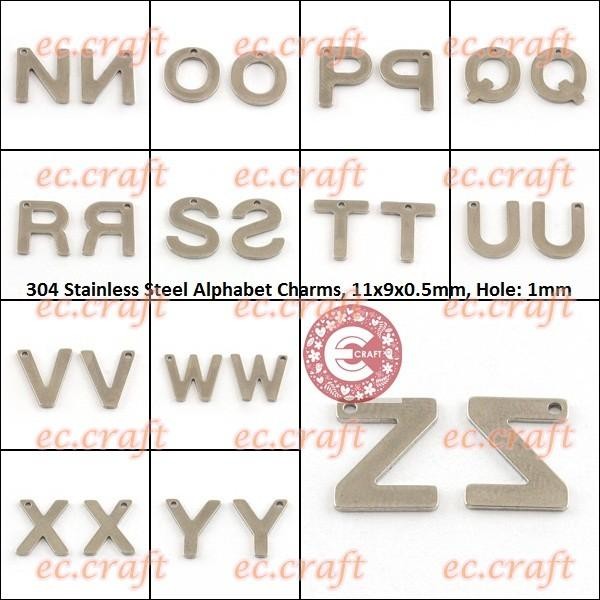 +++++] (HURUF U - Z) STAINLESS STEEL INITIAL CHARM GELANG NAMA