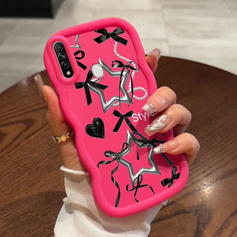 Casing HP Untuk OPPO A31 2020 A8 Case Rantai pita mutiara ponsel Girls' favorites Kesing Cesing luna