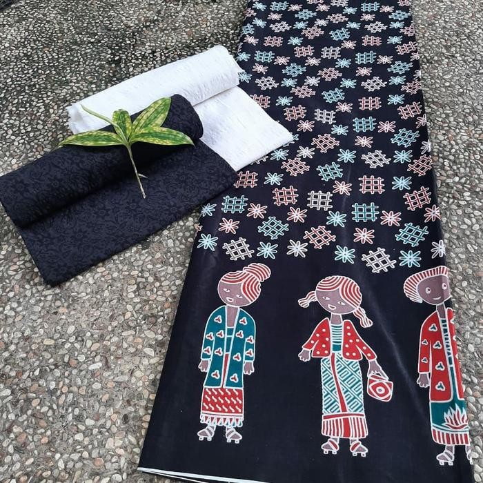 Kain Batik Bu Tejo ( Hitam Kuning Tosca Merah Biru )