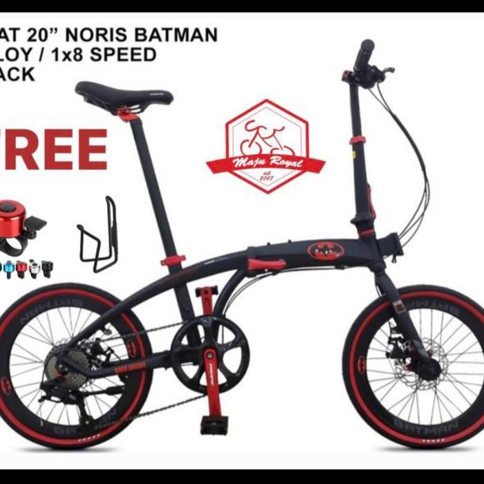 Sepeda Lipat Pacific Noris 2.0 Batman Limited Edition 8 Speed Alloy