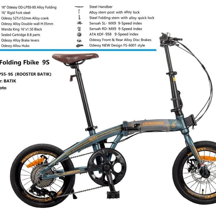 Sepeda Lipat / Folding Bike 16 Odessy Rooster 8 Alloy Discbrake