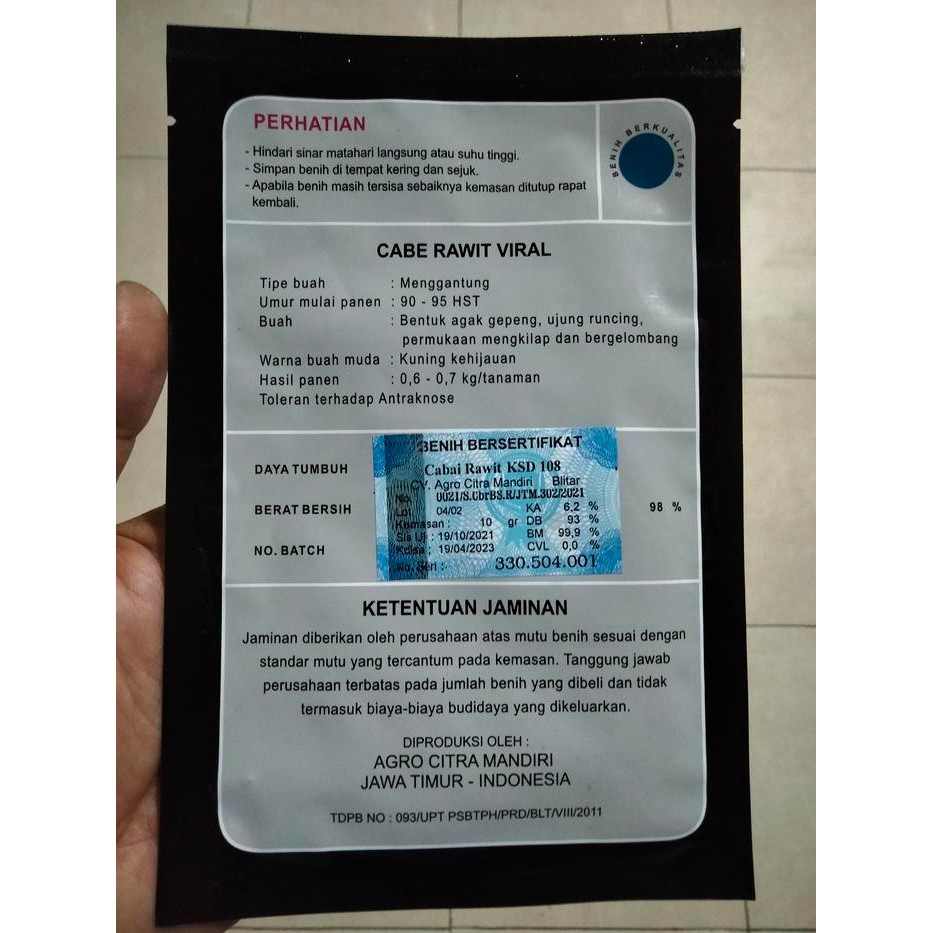 Maknyuss1 Benih Cabe Rawit Viral 10 Gram - Bibit Cabe Viral - Cabai Crm Viral Kaliber Ori212 Ori 212