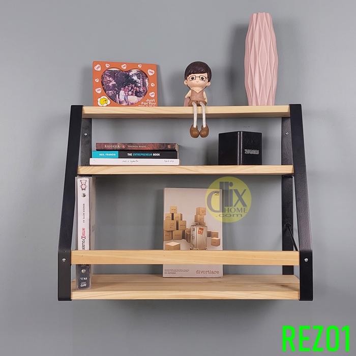 Rak dinding dapur, buku, rak laundry industrial Besi Kayu Anti Karat