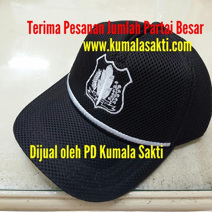 e73c- Topi Jaring Satpam Coklat Lis PutihTopi Jala SecurityKaos SatpamTas