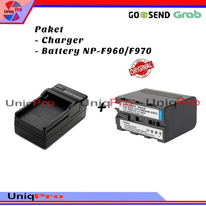 BeliMurah- Paket Charger + Baterai Battery Pack Np-F960/F970 For Sony Npf970