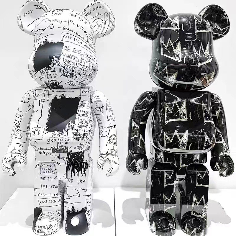 400% Bearbricks Daft Punk Be@Rbrick Anime Figure 28cm Painting Black Basquiat Sculpture Statue Bear 