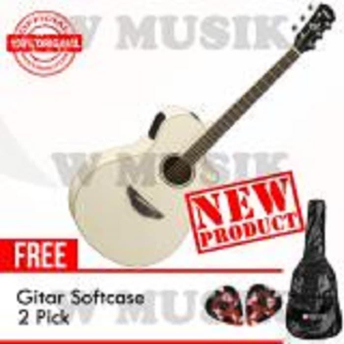Yamaha Gitar Akustik APX600VW/APX600 - Vintage White + Gratis Softcase & 2 Pick