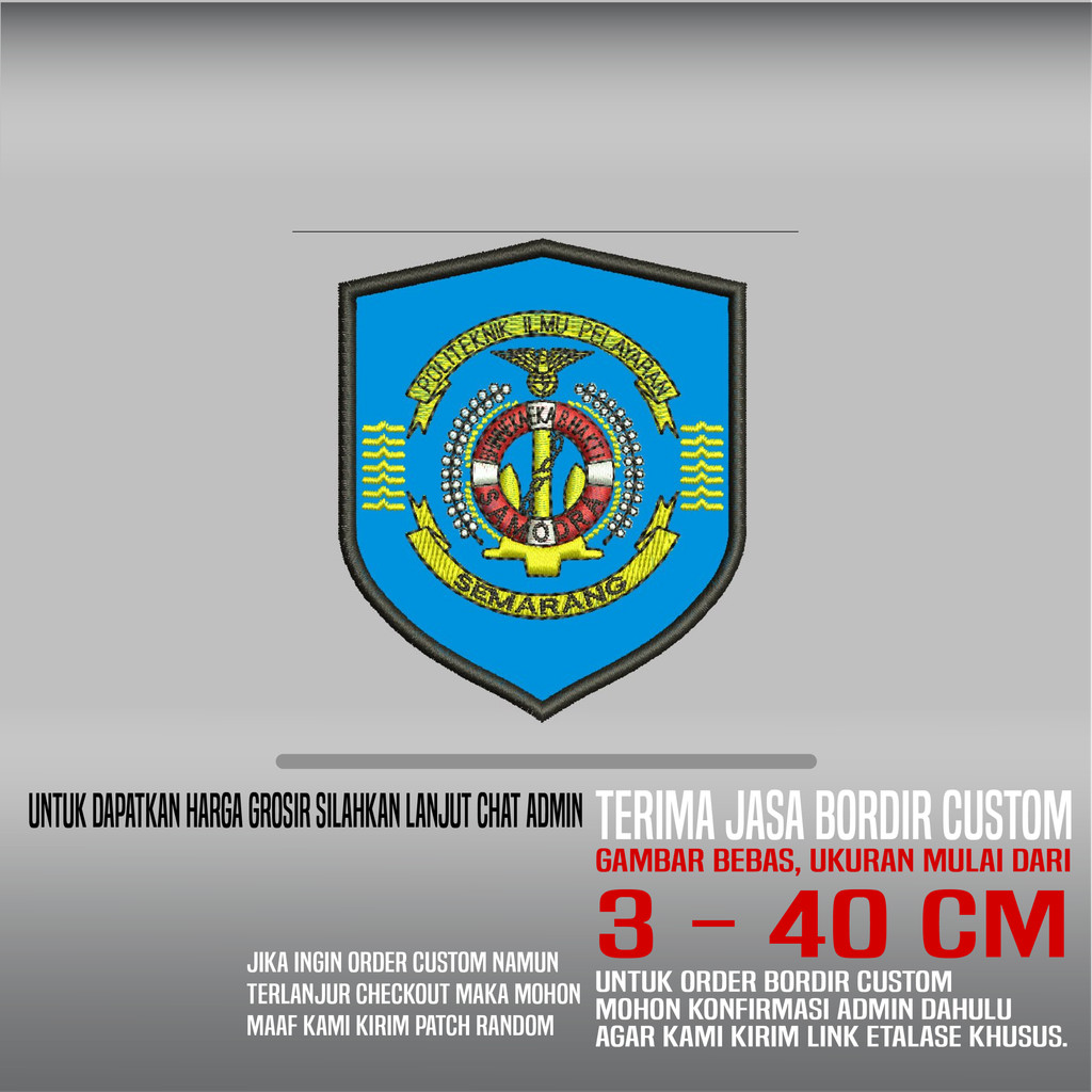 POLITEKNIK ILMU PELAYARAN SEMARANG PATCH BORDIR LOGO/EMBLEM HDP-661