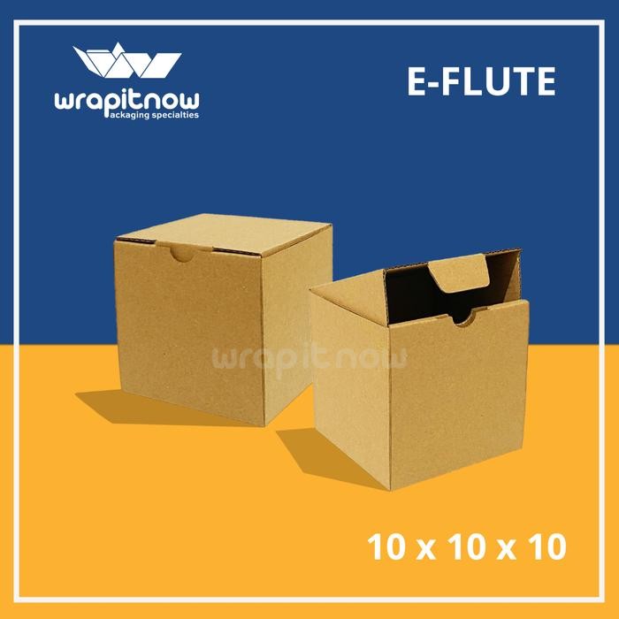 4psy- (20 Pcs) Kardus Eflute 10X10X1 Toples Gelas Box Packing Olshop Lilin Tumblr Mug Pabrik