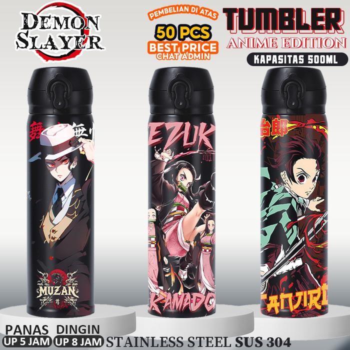 CUSTOM TUMBLER ANIME DEMON SLAYER AIR MINUM - THERMOS UNIK KADO - BOTOL MINUM SOUVENIR ULANG TAHUN -
