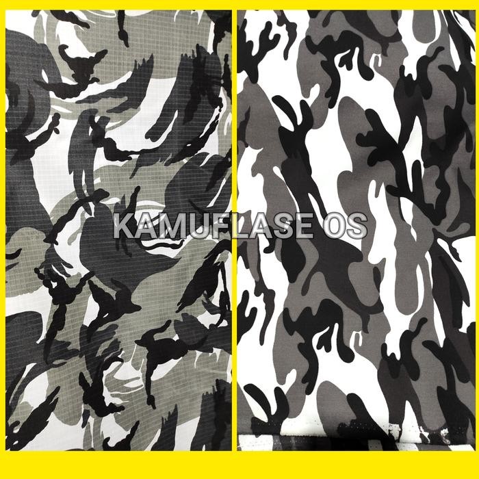 PernikKita- Bahan Kain Loreng Army Salju Loreng Putih