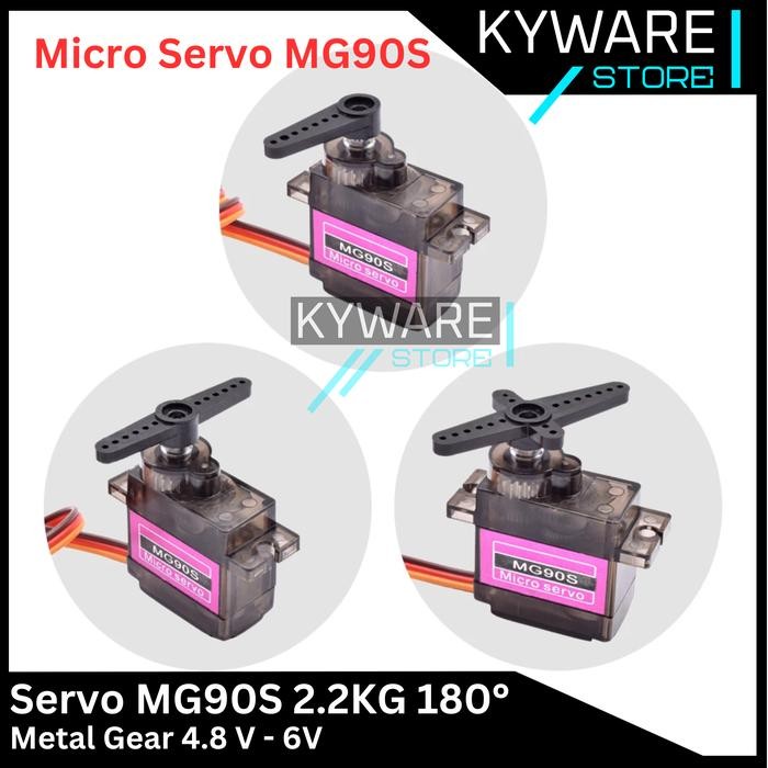Hobi3s- Tower Pro Micro Servo Motor Mg90S 180 Metal Gear 2.2Kg Mg 90S Kecil