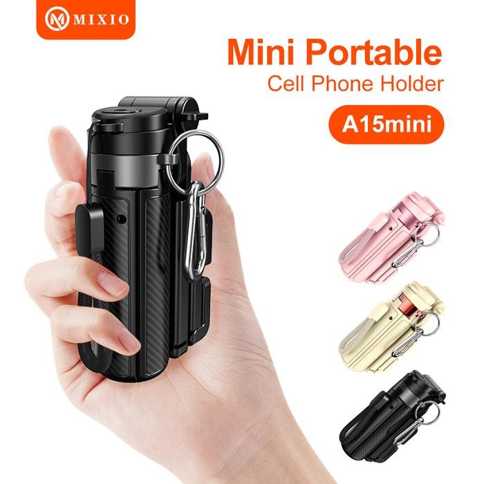Mixio A15 Mini Premium Pocket Grip Tripod Mini Selfie Stick Remote Control Tripod 3 In 1 Tongsis