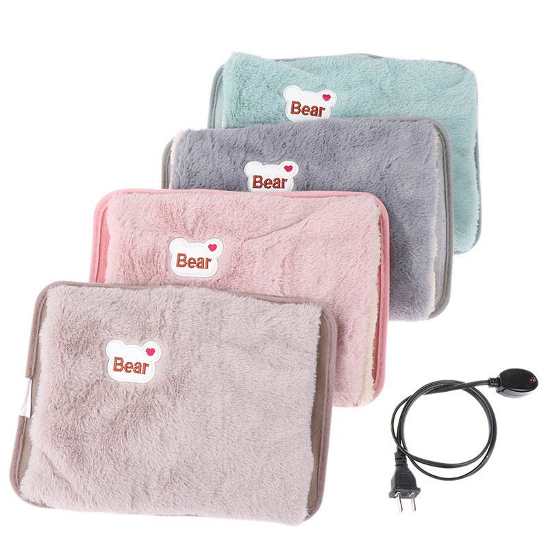 Hand Warmer Heat Pack Cute Rechargeable Electric Hot Water Bag Safety Rabbit Fur Reusable Hot Water