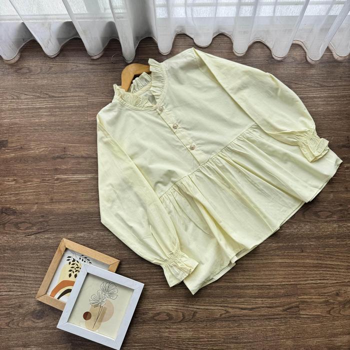 Savanna Blouse Wanita Blouse Poplin Atasan Wanita Kancing Gold
