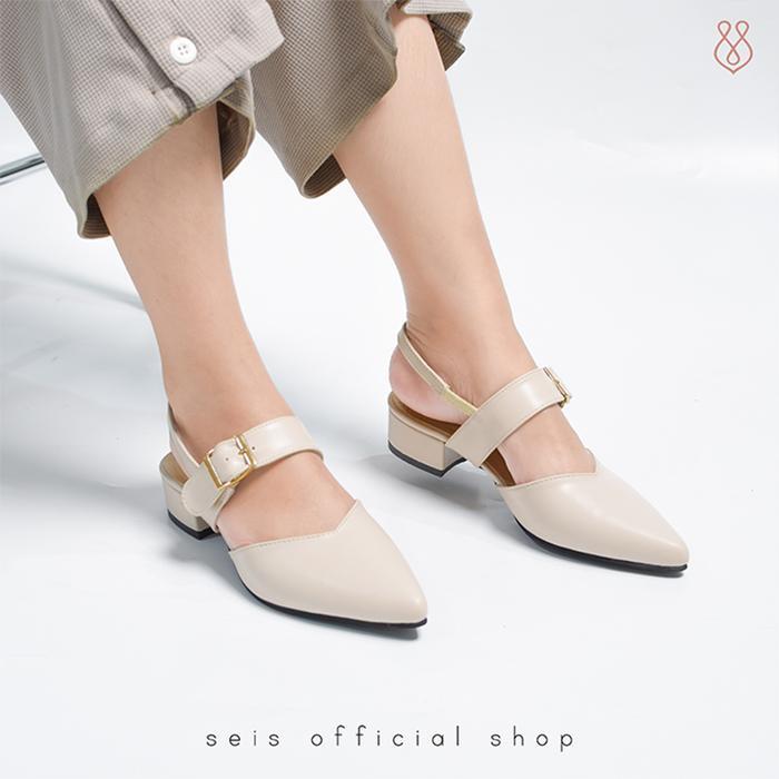 Seis Shoes Zoya Mules Wanita Heels 3 Cm Terbaru 