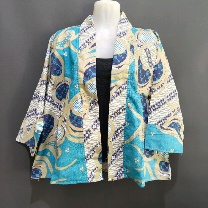 Batik Printing Kardigan Wanita Lengan 7/8 Bahan Katun Primabatik Panjang 54cm Lingkar Dada 100cm Out